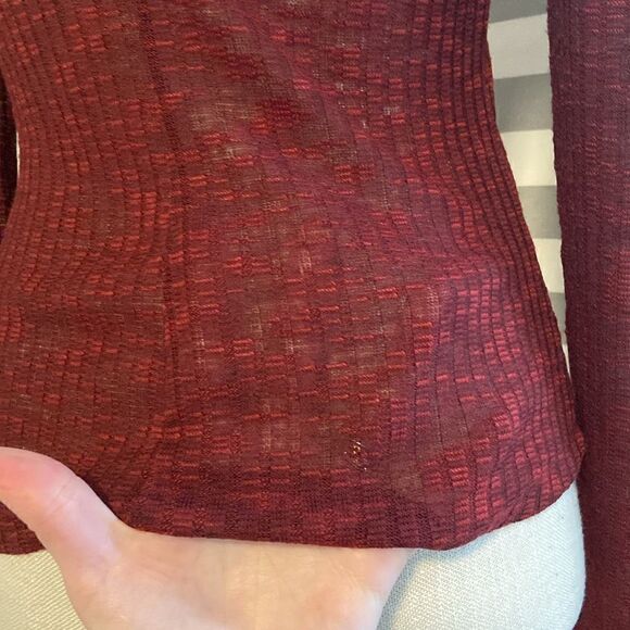 Free People Intimately Red Semi Sheer Aura Layering Top Size Small - Picture 6 of 9